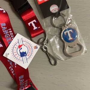 Rangers Baseball lanyard and keychain